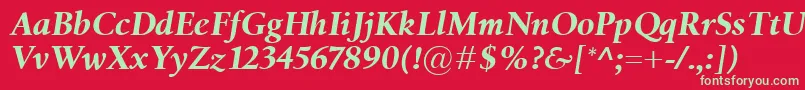 BirkaBolditalic Font – Green Fonts on Red Background