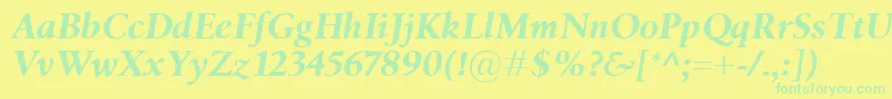BirkaBolditalic Font – Green Fonts on Yellow Background