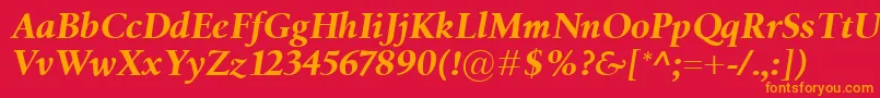 BirkaBolditalic Font – Orange Fonts on Red Background