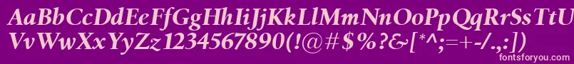 BirkaBolditalic Font – Pink Fonts on Purple Background