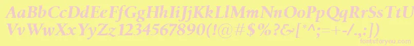 BirkaBolditalic Font – Pink Fonts on Yellow Background