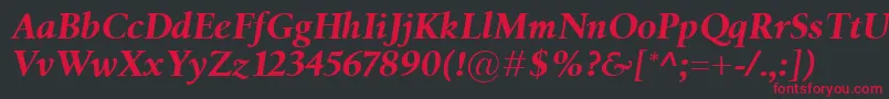 BirkaBolditalic-Schriftart – Rote Schriften auf schwarzem Hintergrund