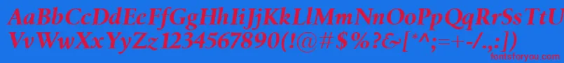 BirkaBolditalic Font – Red Fonts on Blue Background