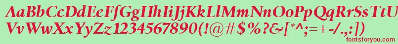 BirkaBolditalic Font – Red Fonts on Green Background