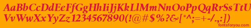 BirkaBolditalic Font – Red Fonts on Orange Background