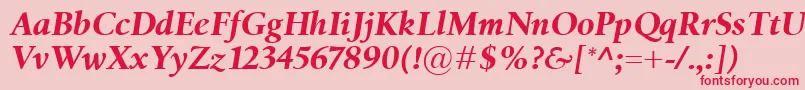 BirkaBolditalic Font – Red Fonts on Pink Background
