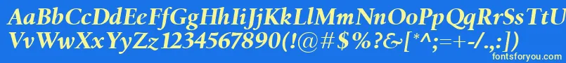 BirkaBolditalic Font – Yellow Fonts on Blue Background