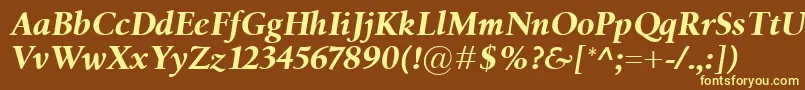 BirkaBolditalic Font – Yellow Fonts on Brown Background