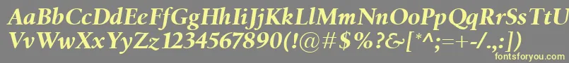 BirkaBolditalic Font – Yellow Fonts on Gray Background