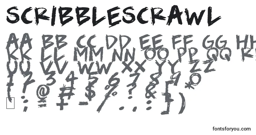 Czcionka ScribbleScrawl – alfabet, cyfry, specjalne znaki