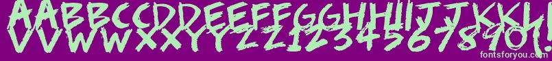 ScribbleScrawl Font – Green Fonts on Purple Background