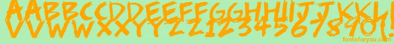 ScribbleScrawl Font – Orange Fonts on Green Background