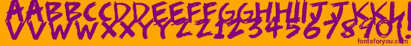 ScribbleScrawl Font – Purple Fonts on Orange Background