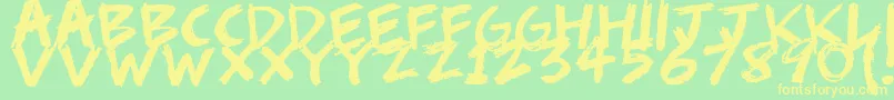 ScribbleScrawl Font – Yellow Fonts on Green Background