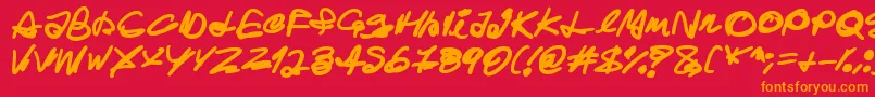 Ghost House Font – Orange Fonts on Red Background