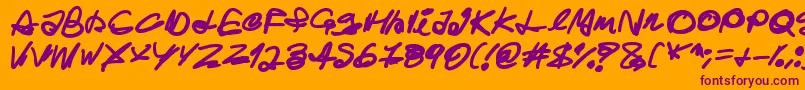 Ghost House Font – Purple Fonts on Orange Background