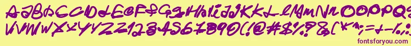 Ghost House Font – Purple Fonts on Yellow Background