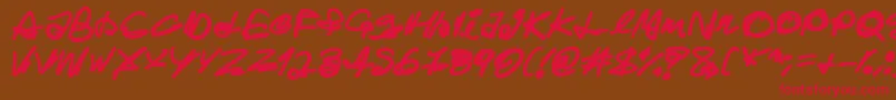 Ghost House-Schriftart – Rote Schriften auf braunem Hintergrund