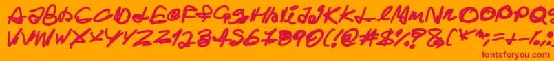 Ghost House Font – Red Fonts on Orange Background