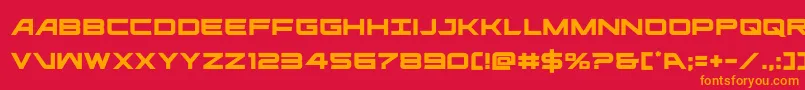 フォントghostclan – 赤い背景にオレンジの文字