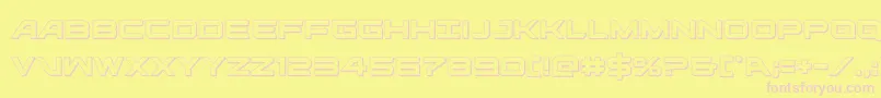 ghostclan3d-Schriftart – Rosa Schriften auf gelbem Hintergrund