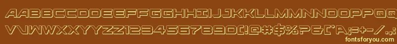 ghostclan3d-fontti – keltaiset fontit ruskealla taustalla