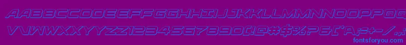 ghostclan3dital-Schriftart – Blaue Schriften auf violettem Hintergrund