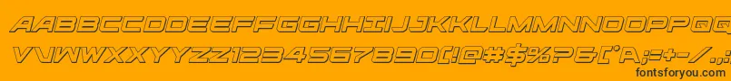 ghostclan3dital Font – Black Fonts on Orange Background