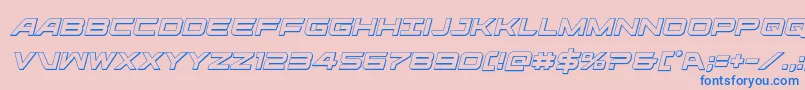 フォントghostclan3dital – ピンクの背景に青い文字