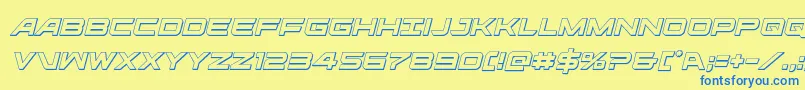 ghostclan3dital Font – Blue Fonts on Yellow Background