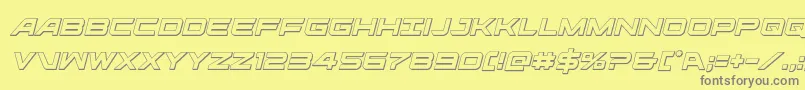 ghostclan3dital Font – Gray Fonts on Yellow Background