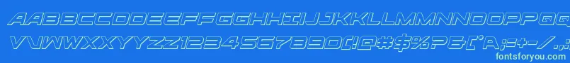 ghostclan3dital Font – Green Fonts on Blue Background