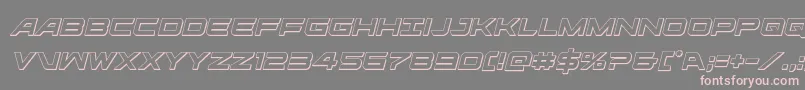フォントghostclan3dital – 灰色の背景にピンクのフォント