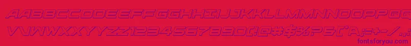フォントghostclan3dital – 赤い背景に紫のフォント
