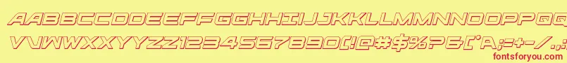 フォントghostclan3dital – 赤い文字の黄色い背景