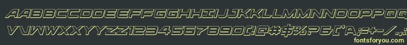 フォントghostclan3dital – 黒い背景に黄色の文字