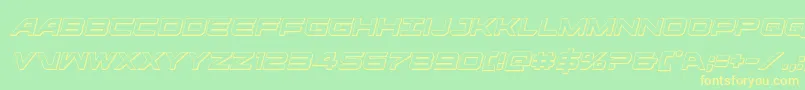 ghostclan3dital-Schriftart – Gelbe Schriften auf grünem Hintergrund