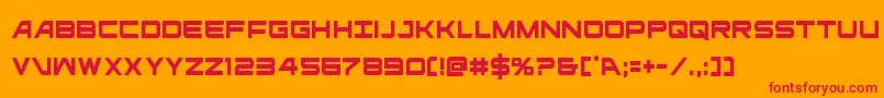 フォントghostclancond – オレンジの背景に赤い文字