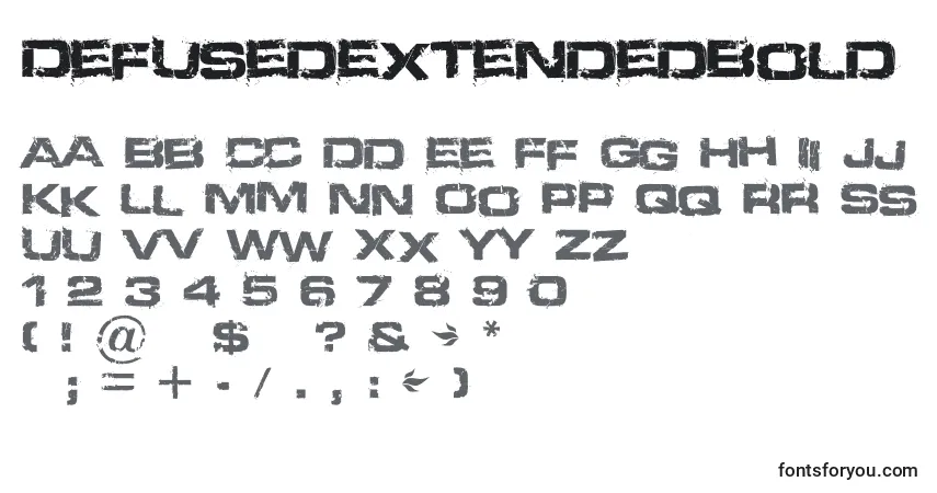 A fonte DefusedExtendedBold – alfabeto, números, caracteres especiais