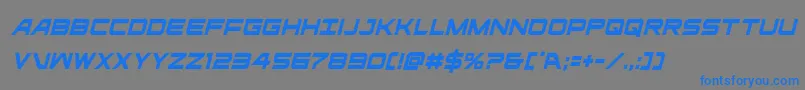 フォントghostclancondital – 灰色の背景に青い文字