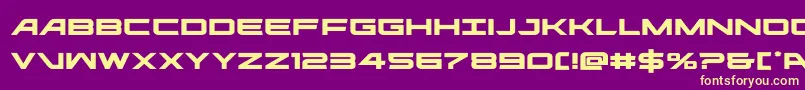 フォントghostclanexpand – 紫の背景に黄色のフォント