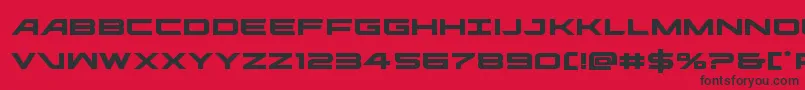 フォントghostclanexpand – 赤い背景に黒い文字