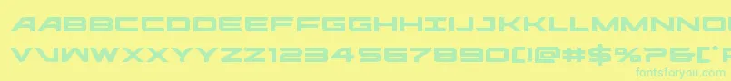 フォントghostclanexpand – 黄色い背景に緑の文字