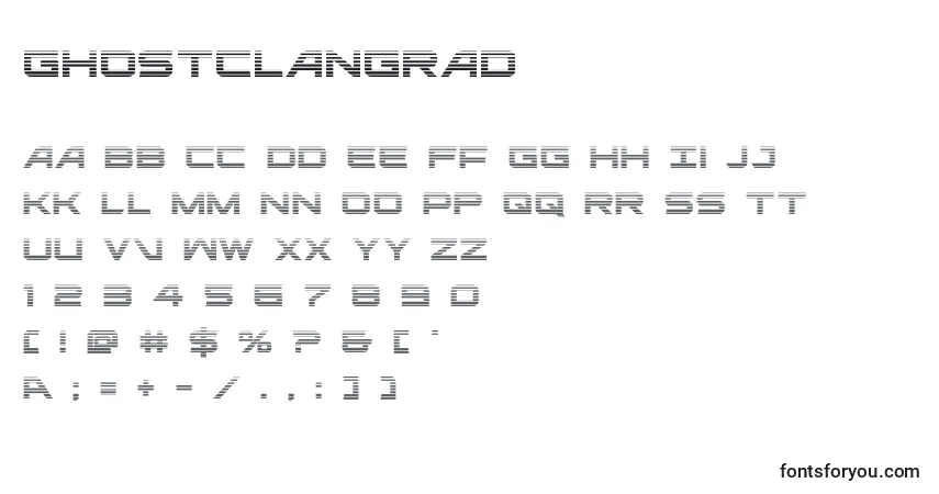 Шрифт Ghostclangrad (127916) – алфавит, цифры, специальные символы