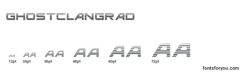 Размеры шрифта Ghostclangrad (127917)