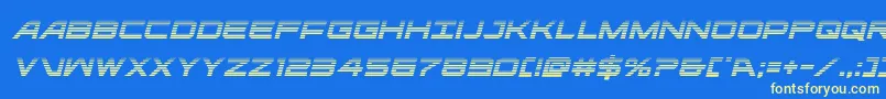 フォントghostclangradital – 黄色の文字、青い背景