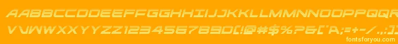 ghostclangradital-Schriftart – Gelbe Schriften auf orangefarbenem Hintergrund