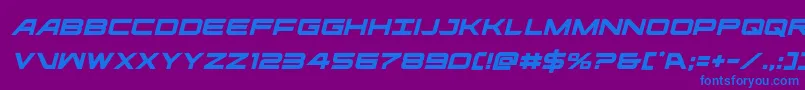 フォントghostclanital – 紫色の背景に青い文字
