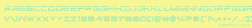 フォントghostclanlaser – 黄色い背景に緑の文字