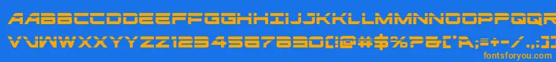 ghostclanlaser-Schriftart – Orangefarbene Schriften auf blauem Hintergrund